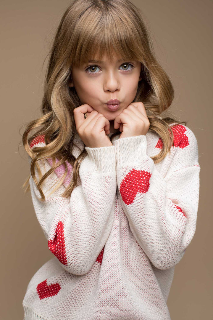 Hannah Banana Little Girl's Multi Color Heart Sweater