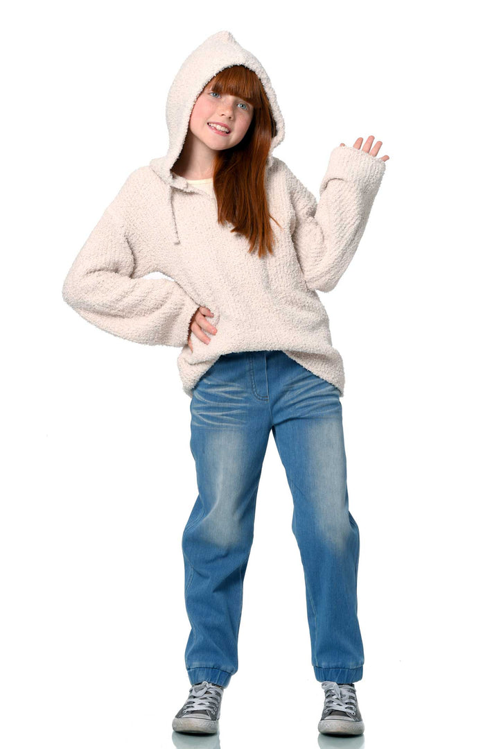 Hannah Banana Little Girl's Cozy Yarn Hoodie Sweater