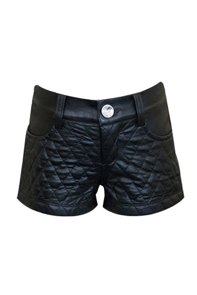 Hannah Banana Little Girls Quilted Faux Leather Shorts