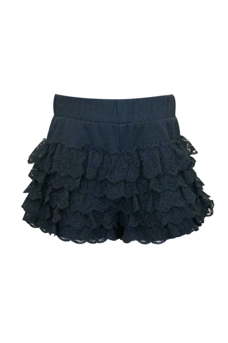 Hannah Banana Little Girls Lace Ruffle Tiered Shorts