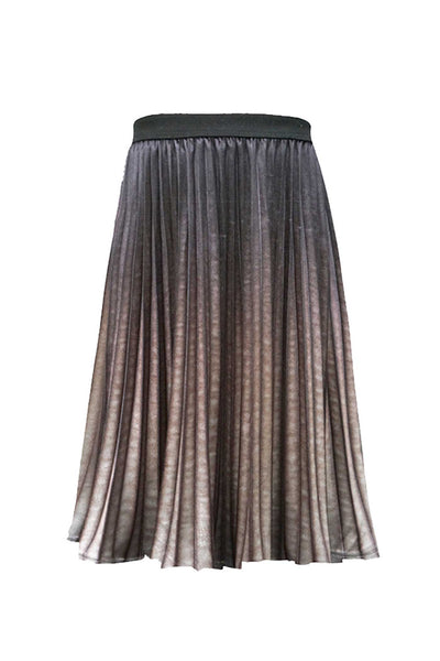 Hannah Banana Big Girls Ombre Pleated Midi Velvet Skirt