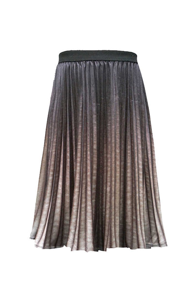 Hannah Banana Big Girls Ombre Pleated Midi Velvet Skirt