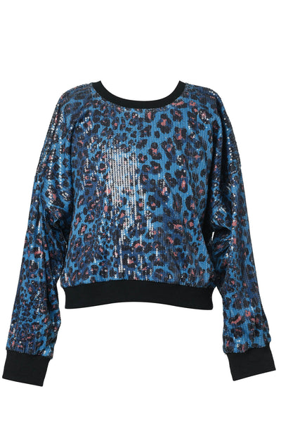 Hannah Banana Little Girl's Sequin Leopard Print Sweatshirt