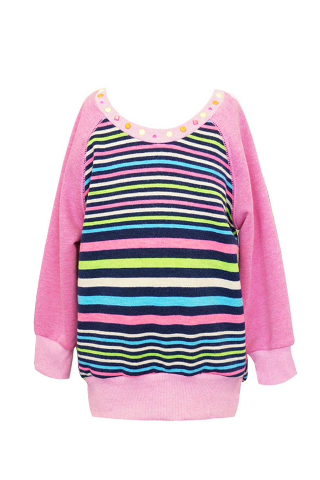 Little Girls Rainbow Stripe Sweatshirt Top