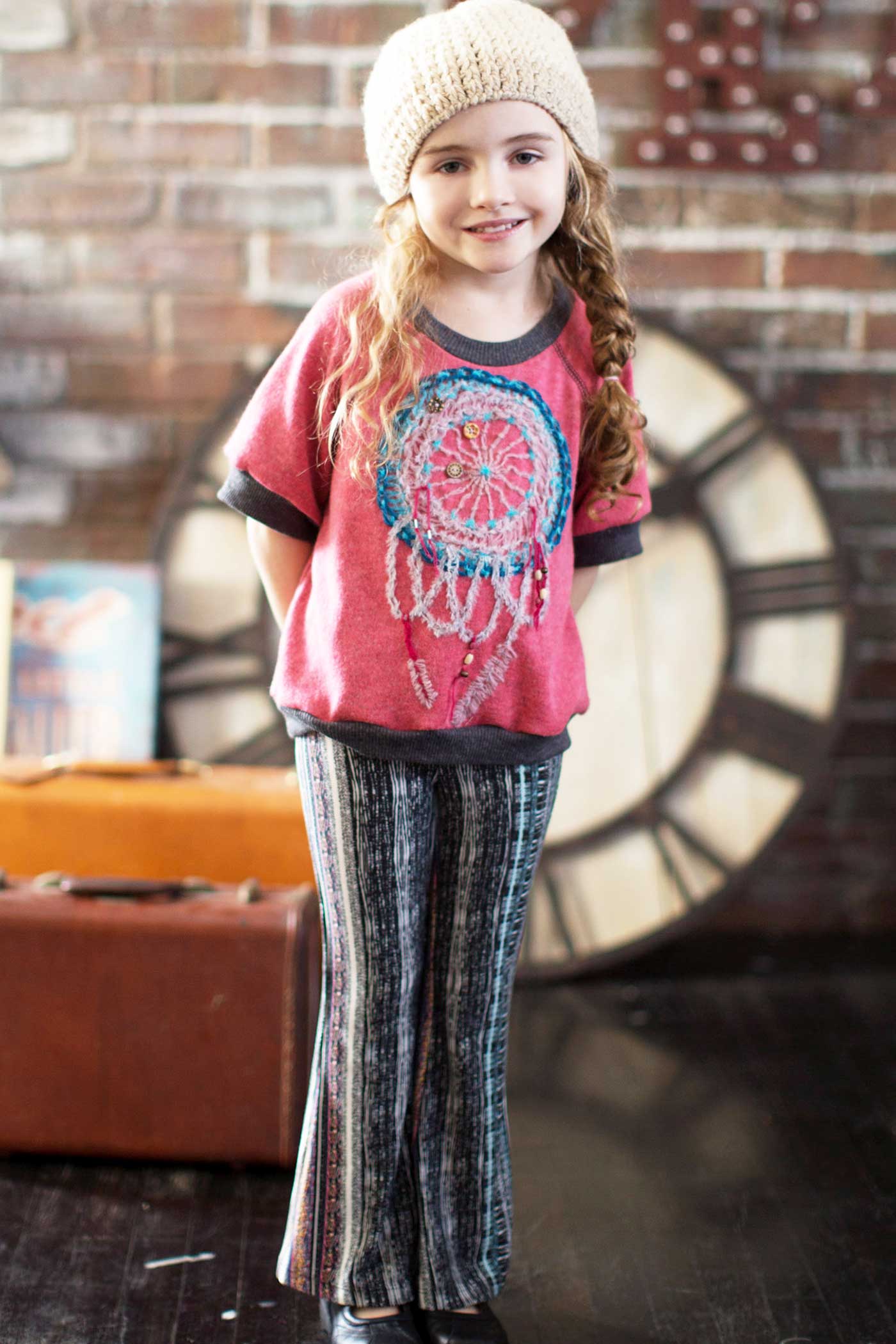 Hannah Banana Little Girls Dream Catcher Short Sleeve Top