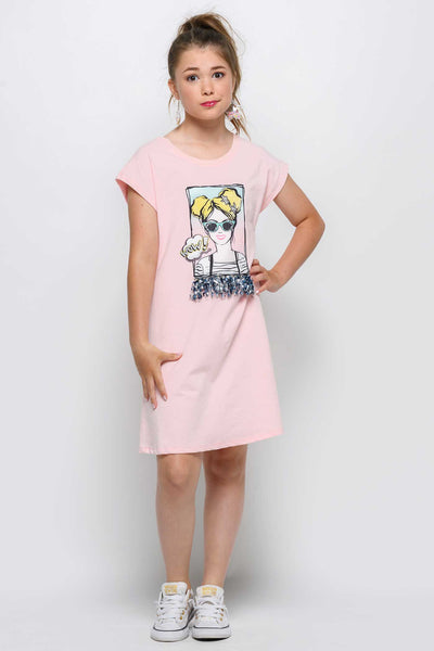 Hannah Banana Girls Pop Art Graphic T-shirt Dress