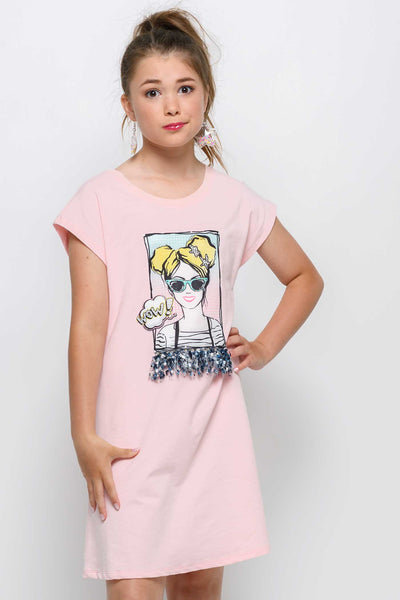 Hannah Banana Girls Pop Art Graphic T-shirt Dress