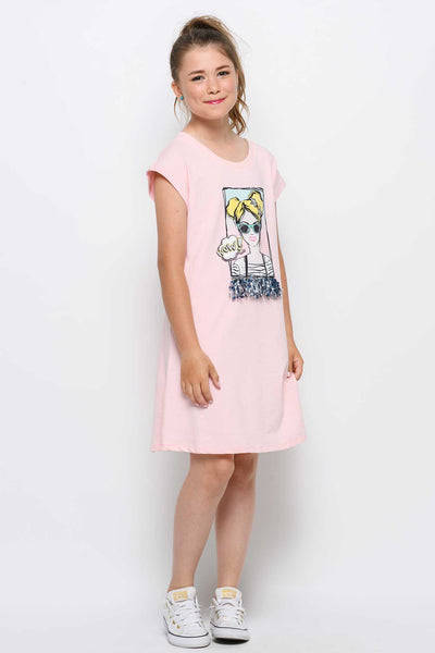 Hannah Banana Girls Pop Art Graphic T-shirt Dress
