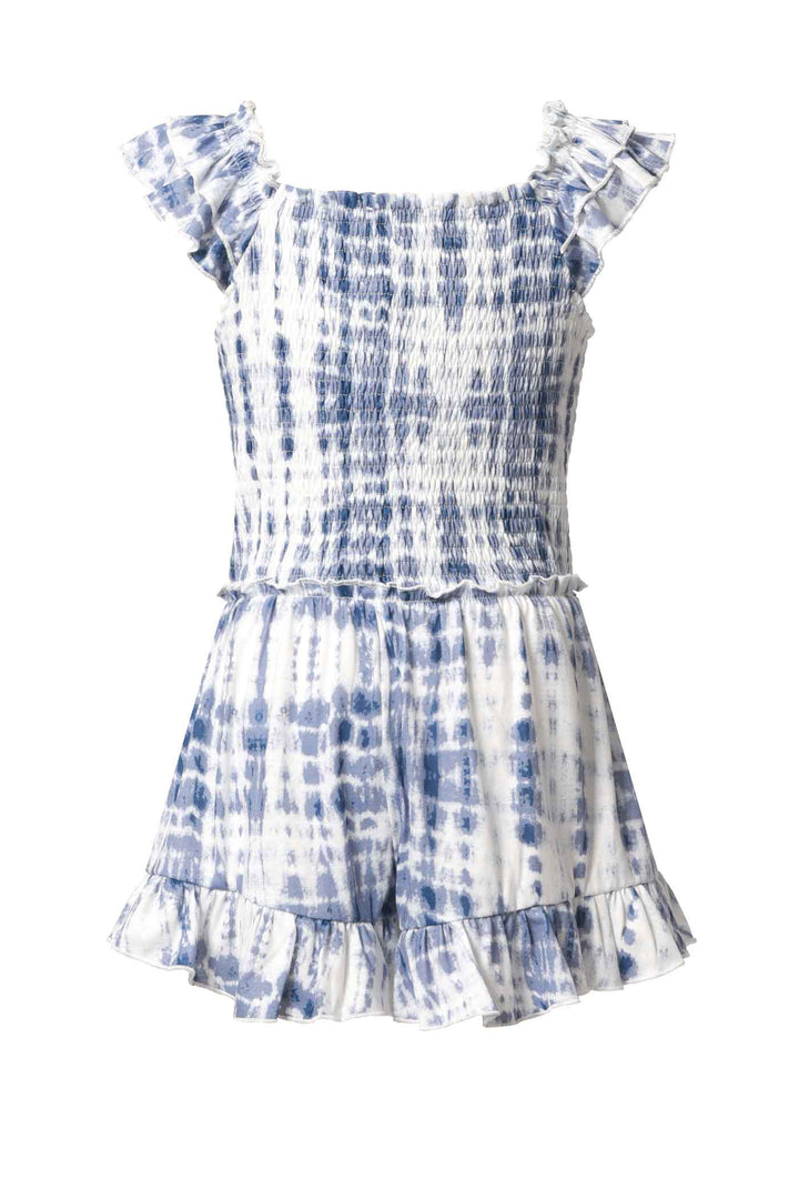 Hannah Banana Big Girls Smocked Top Tie-Dye Romper