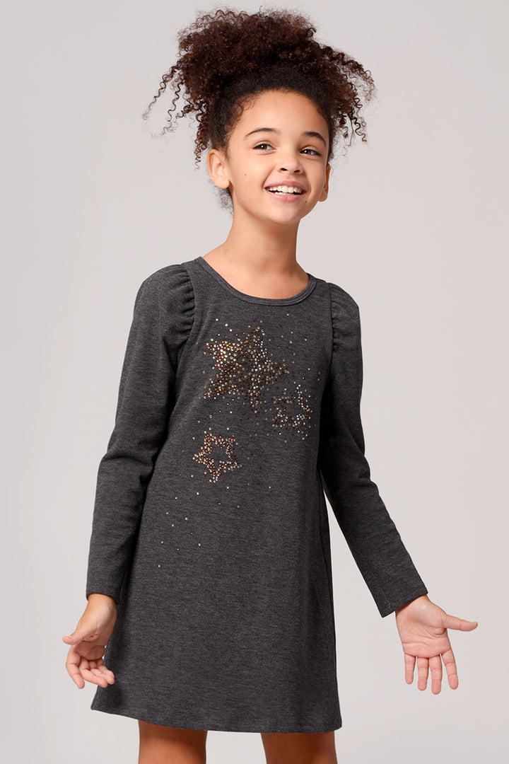 Hannah Banana Little Girl's Star Rhinestone Knit Dress