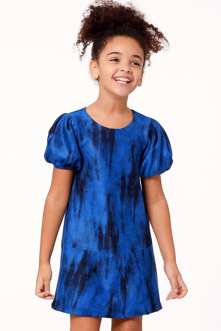 Hanana Banana Little Girl's Puff Sleeve Abstract Dress