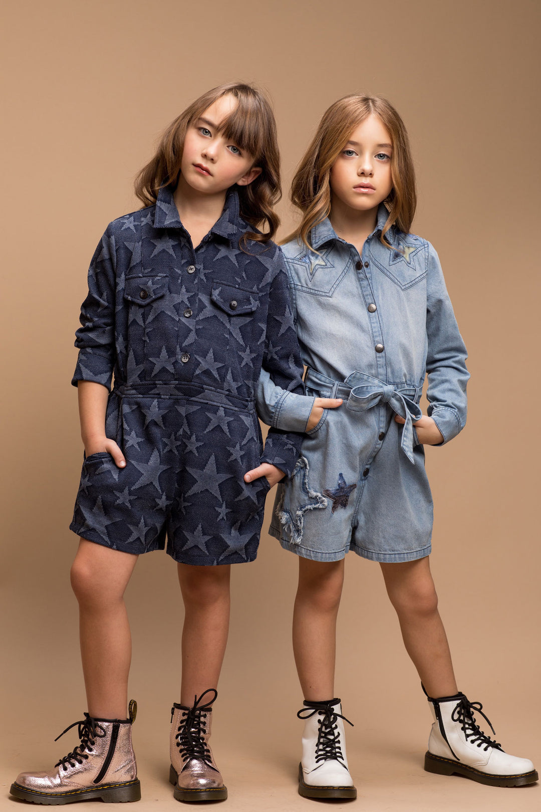 Hannah Banana Little Girl's Star Printed Utility Romper