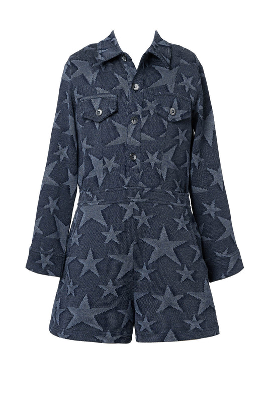 Hannah Banana Little Girl's Star Printed Utility Romper