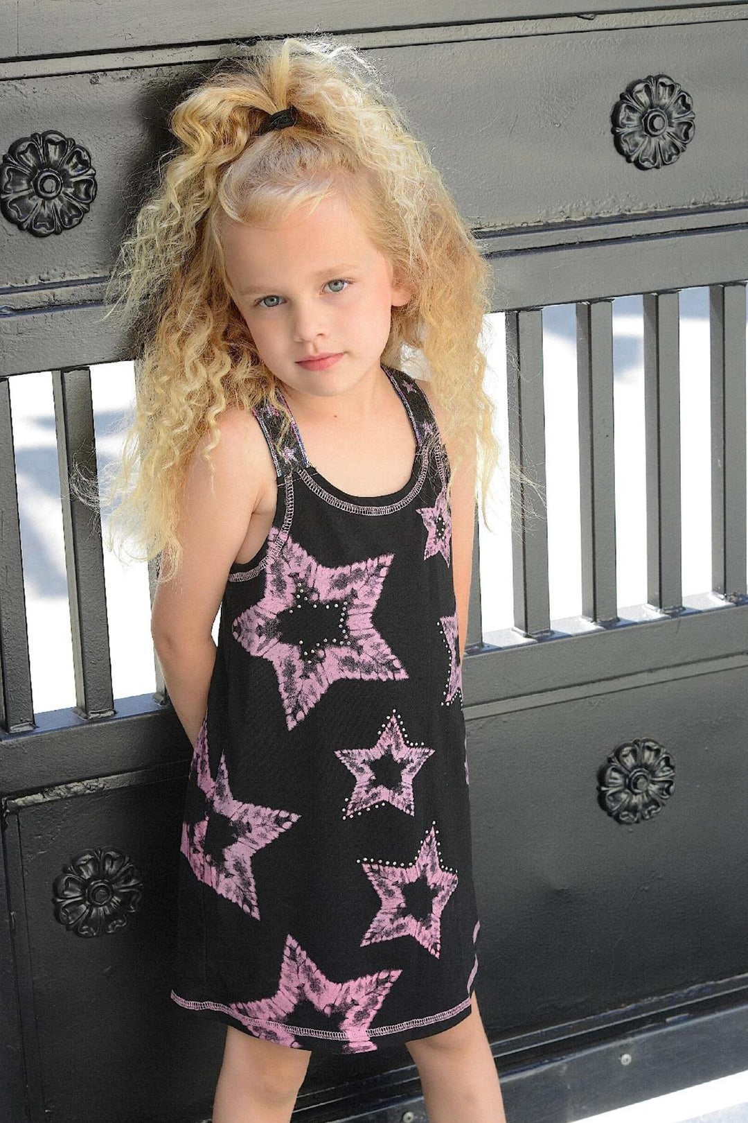 Little Girl’s Tie Dye Star A-Line Dress