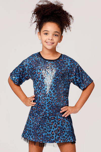 Hannah Banana Little Girl's Leopard Print Loose Fit Dress