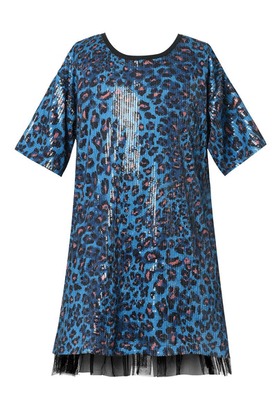 Hannah Banana Little Girl's Leopard Print Loose Fit Dress