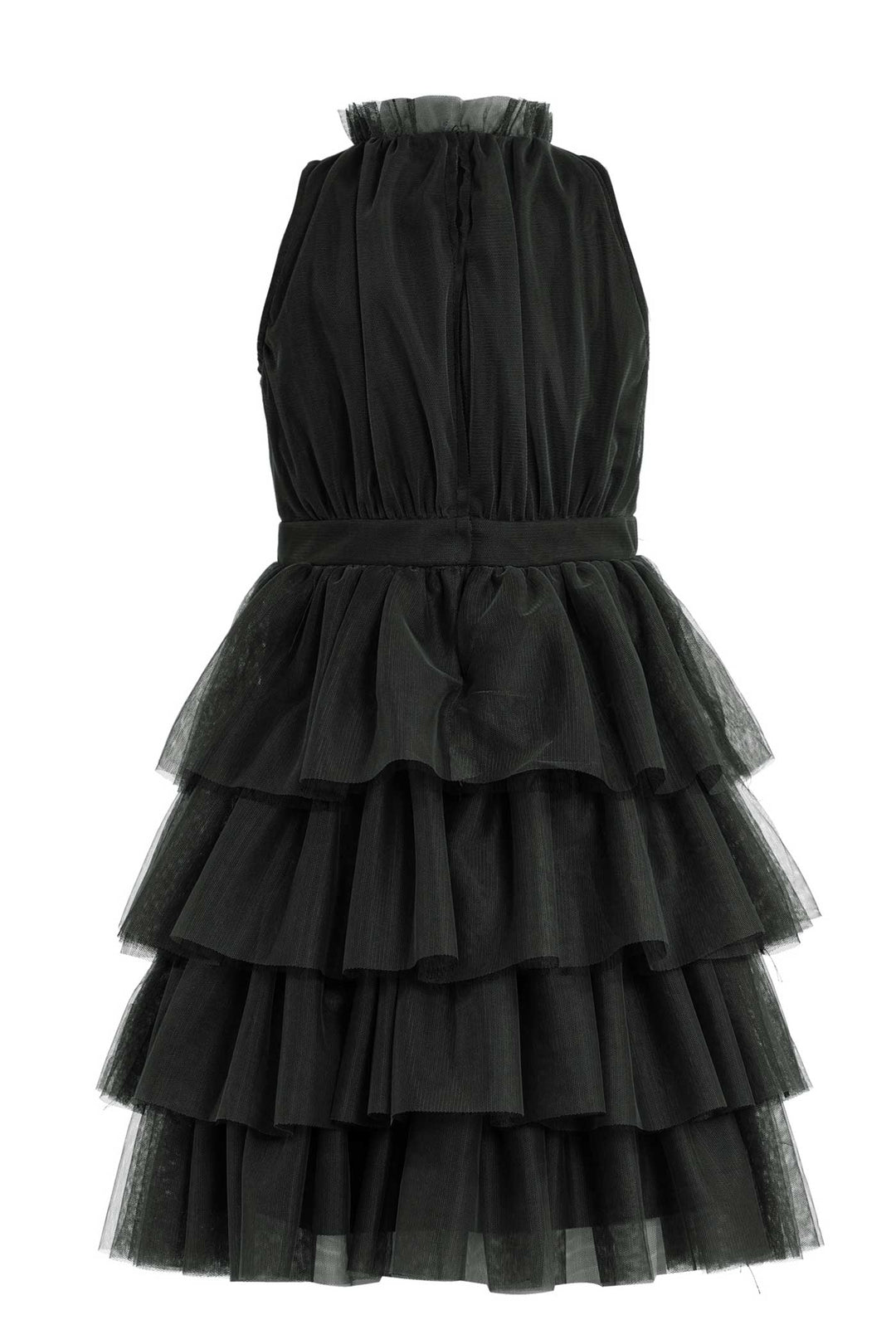 Hannah Banana Big Girls High Neck Sleeveless Tiered Mesh Party Dress