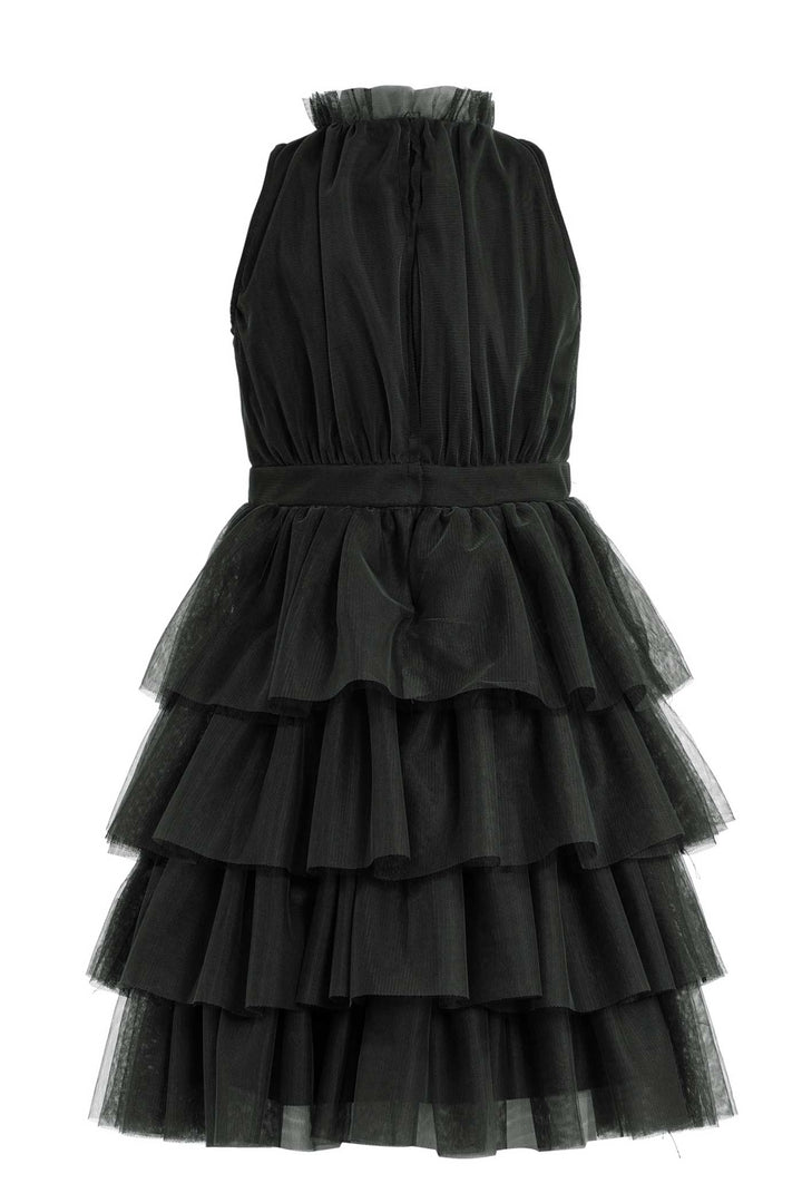 Hannah Banana Big Girls High Neck Sleeveless Tiered Mesh Party Dress