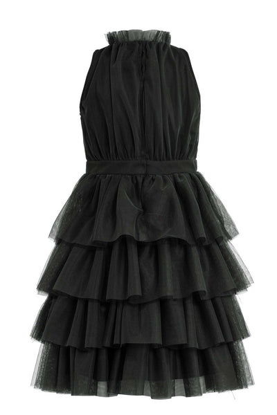 Hannah Banana Big Girls High Neck Sleeveless Tiered Mesh Party Dress