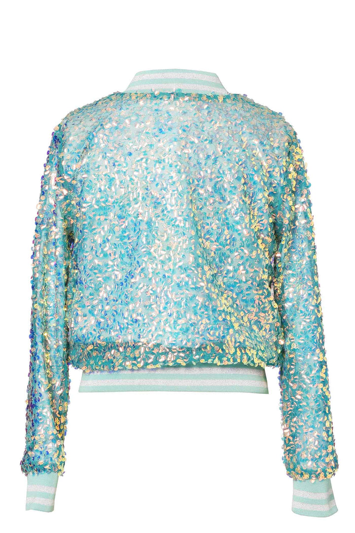 Hannah Banana Girls Holographic Sequin Fashion Bomber Jacket