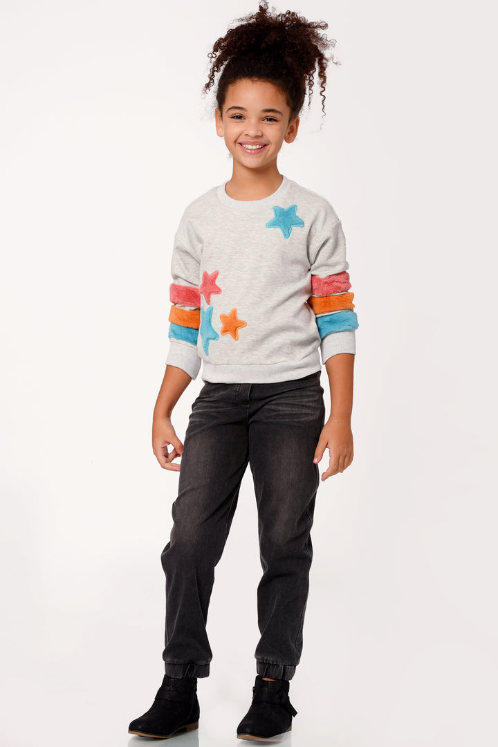 Hannah Banana Little Girl's Washed Denim Jean Joggers