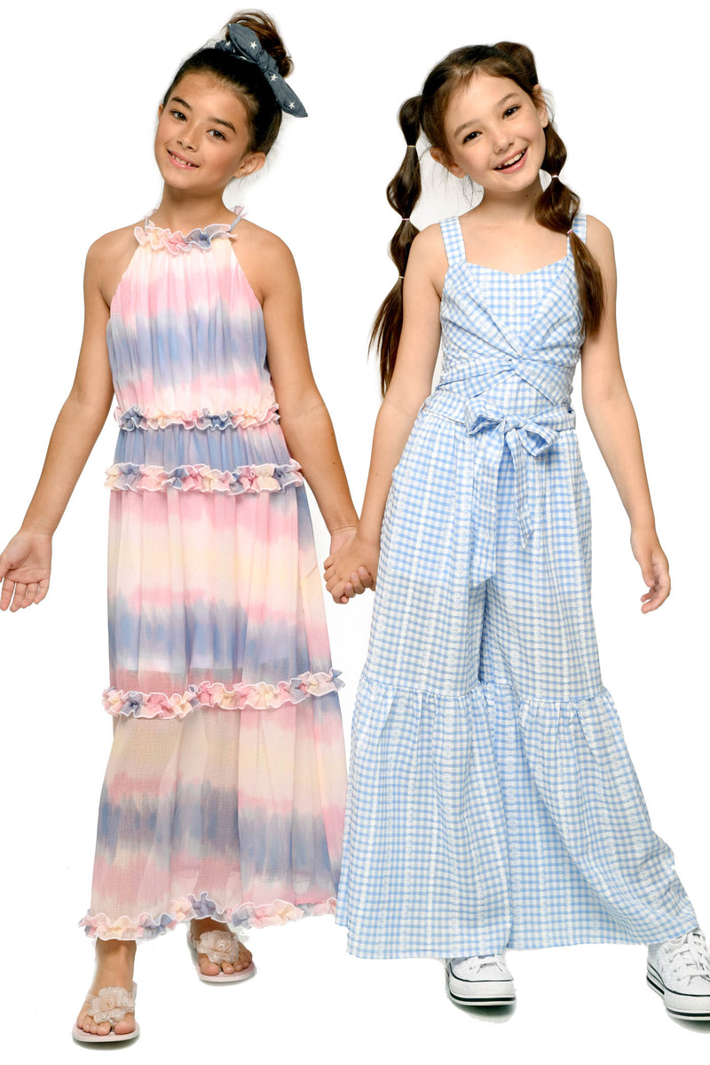 Pastel Tie Dye Halter Neck Maxi Dress