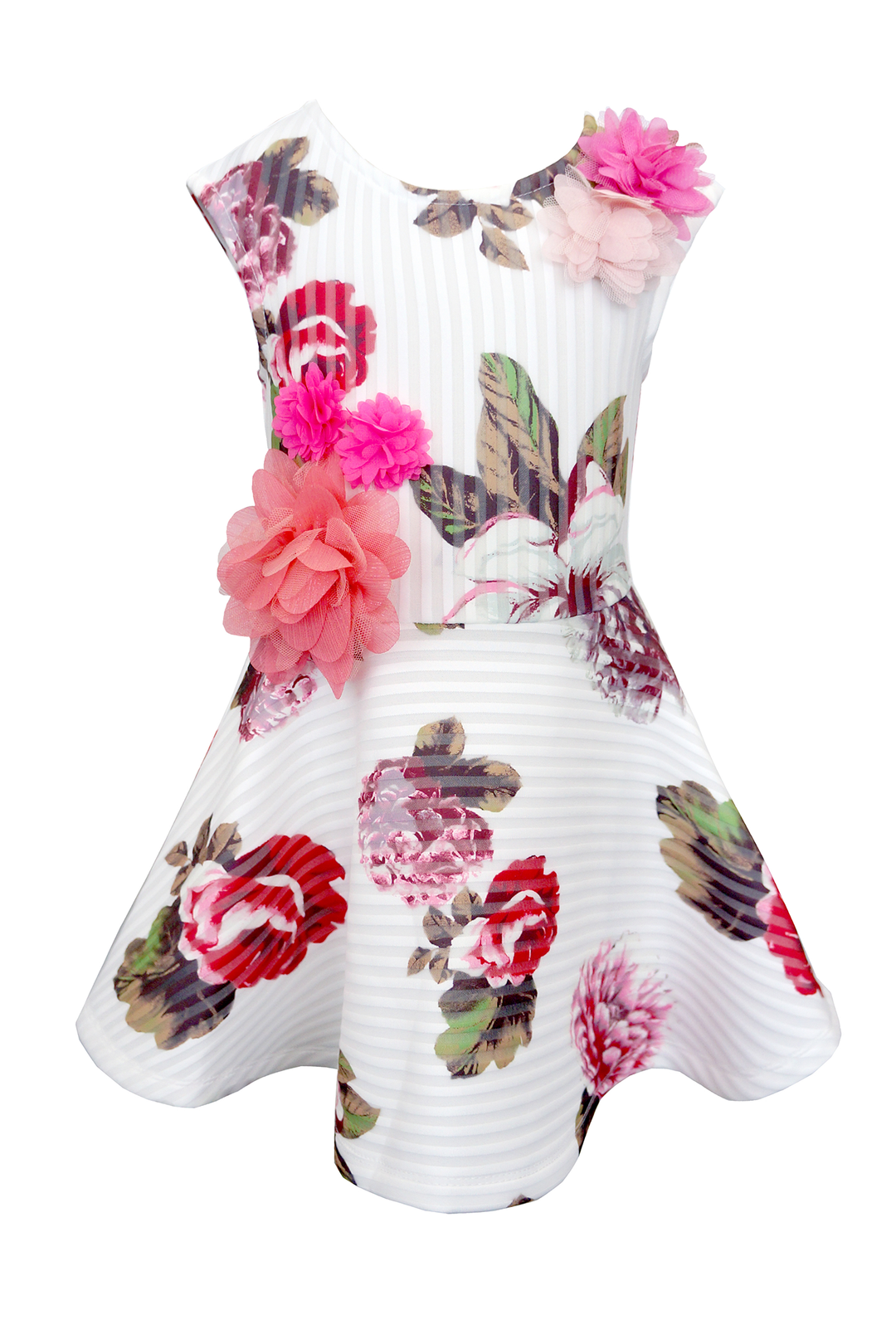 Big Girls Fit and Flare Floral Print Summer Skater Dress