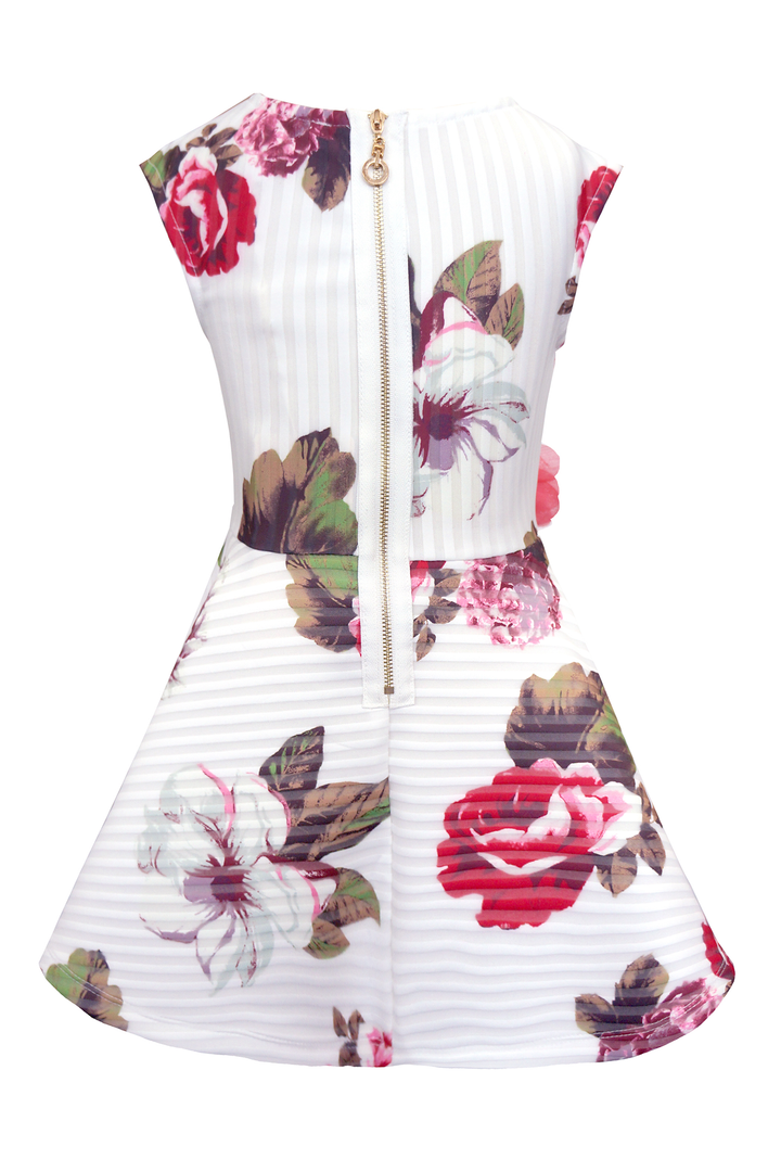 Big Girls Fit and Flare Floral Print Summer Skater Dress