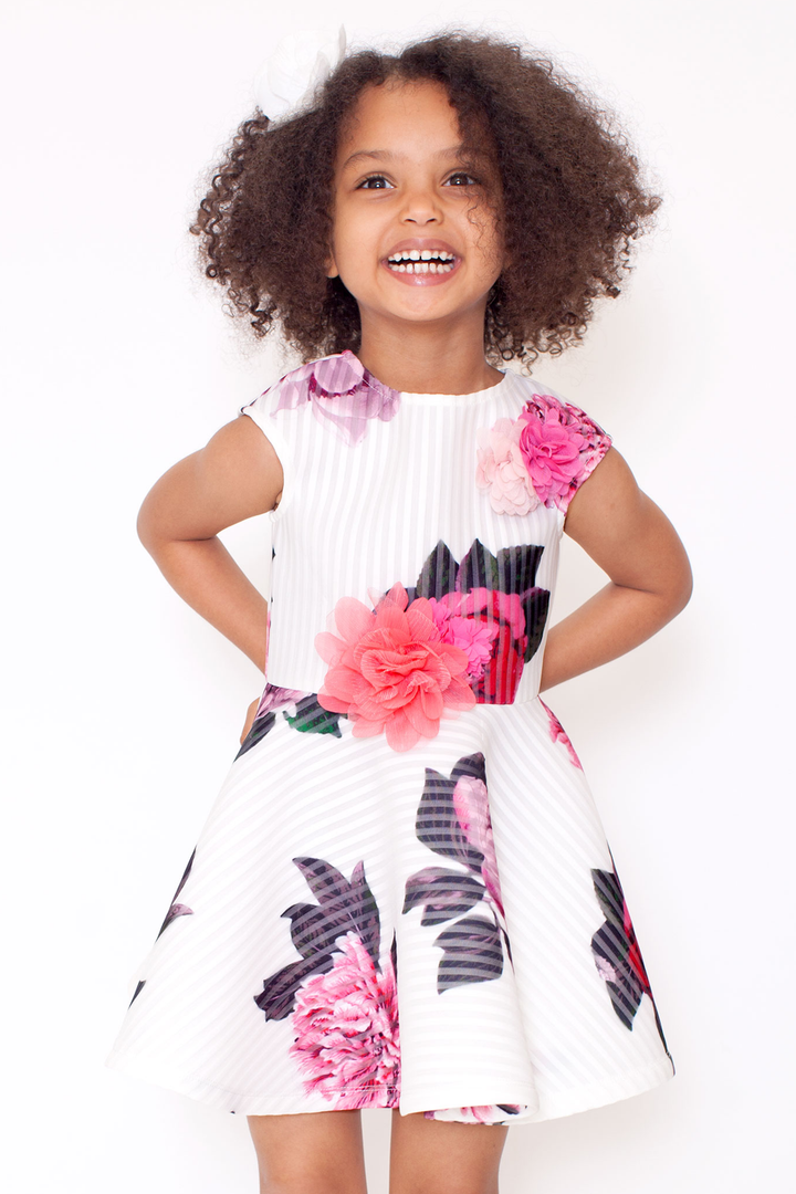Big Girls Fit and Flare Floral Print Summer Skater Dress