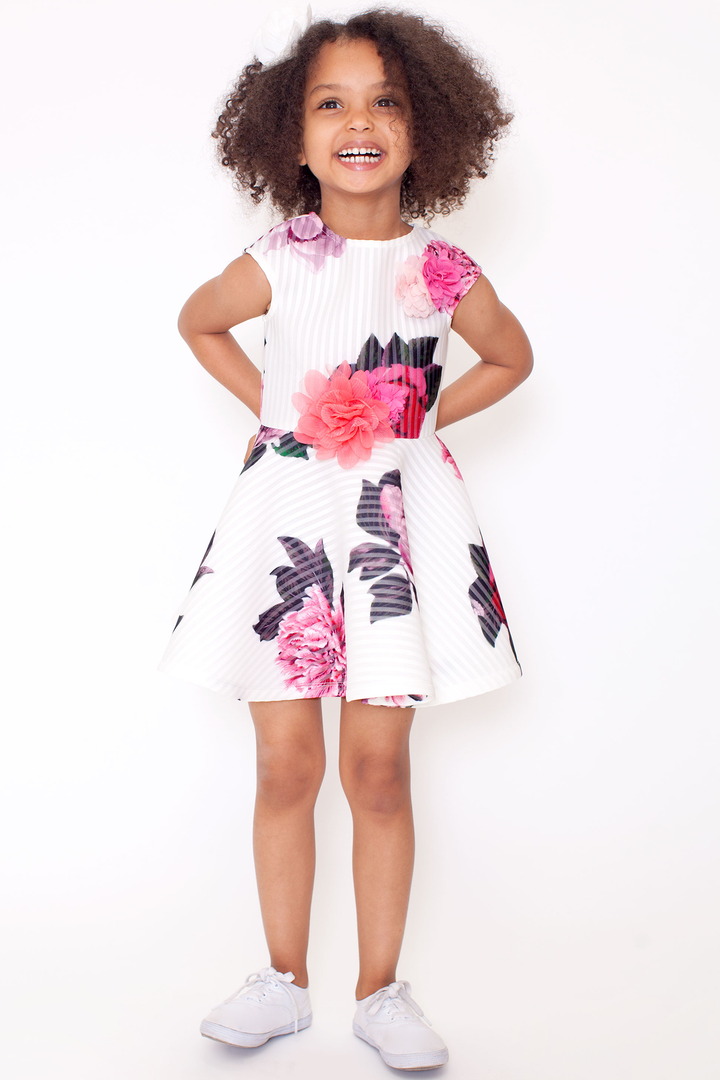Big Girls Fit and Flare Floral Print Summer Skater Dress