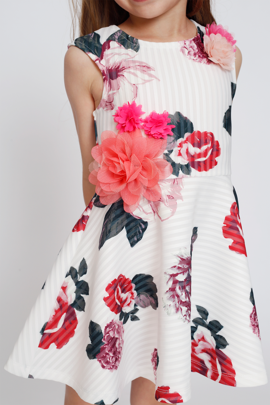 Big Girls Fit and Flare Floral Print Summer Skater Dress