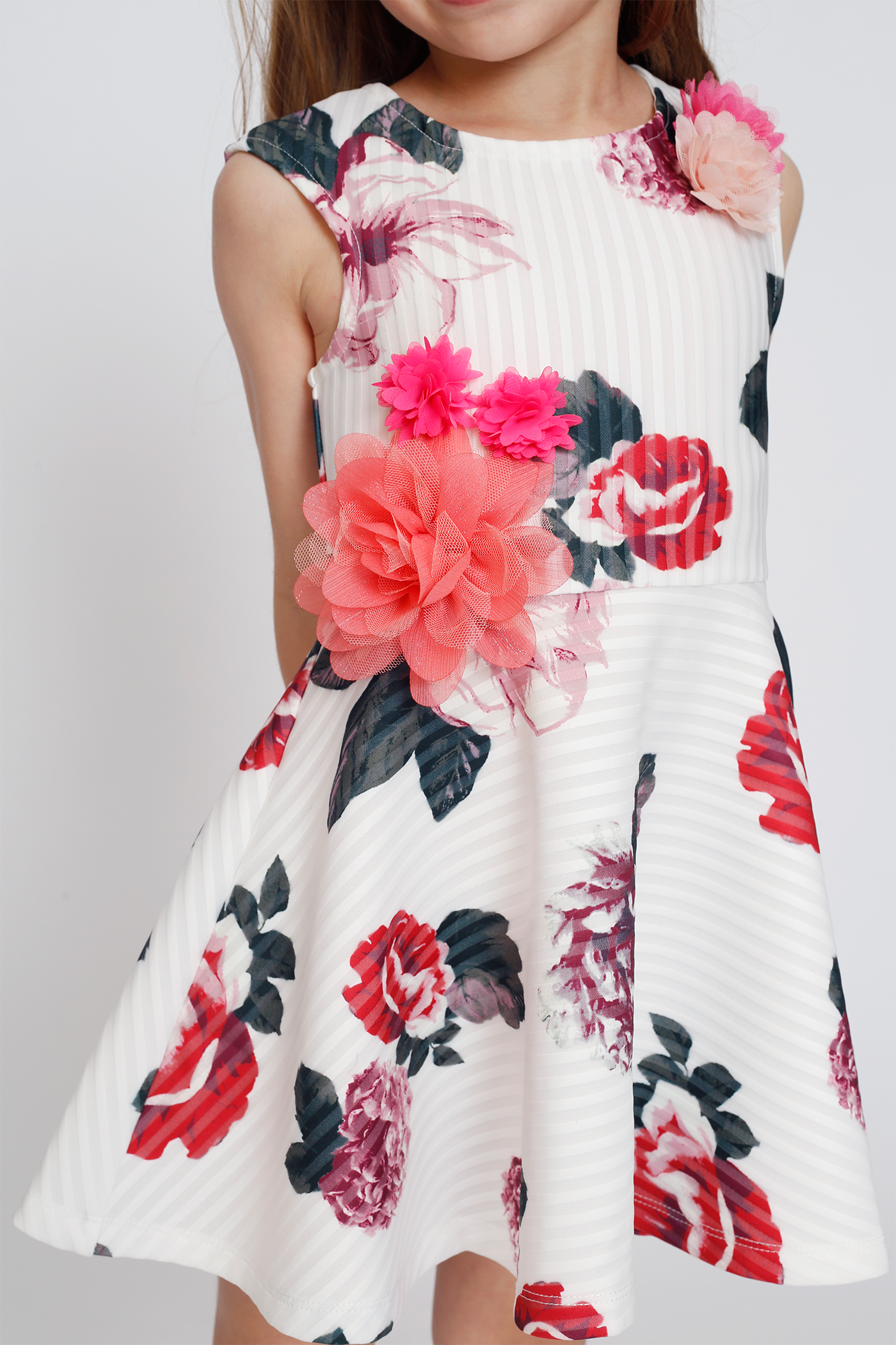 Big Girls Fit and Flare Floral Print Summer Skater Dress