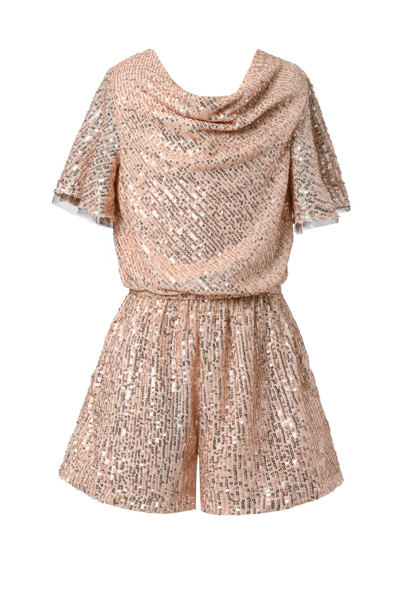 Hannah Banana Little Girl's Chic Cowl Neck Sequin Romper