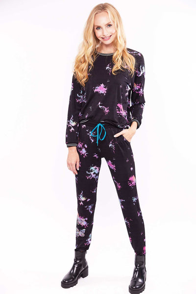 Hannah Banana Mommy & Me Women's Marble Tie Tye Hologram Butterfly Set.