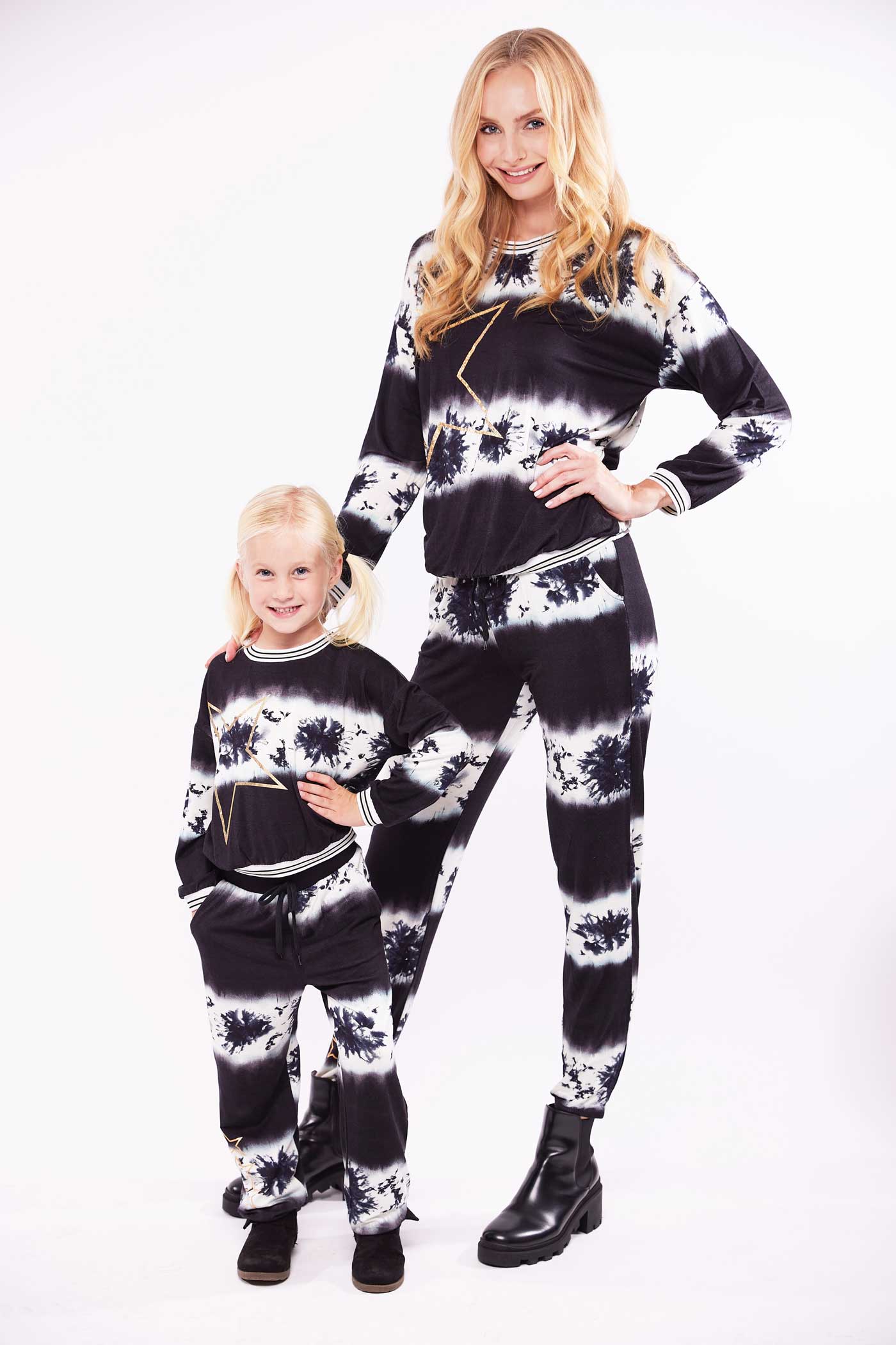 Little Girl's Retro Tie-Dye Gold Star Set