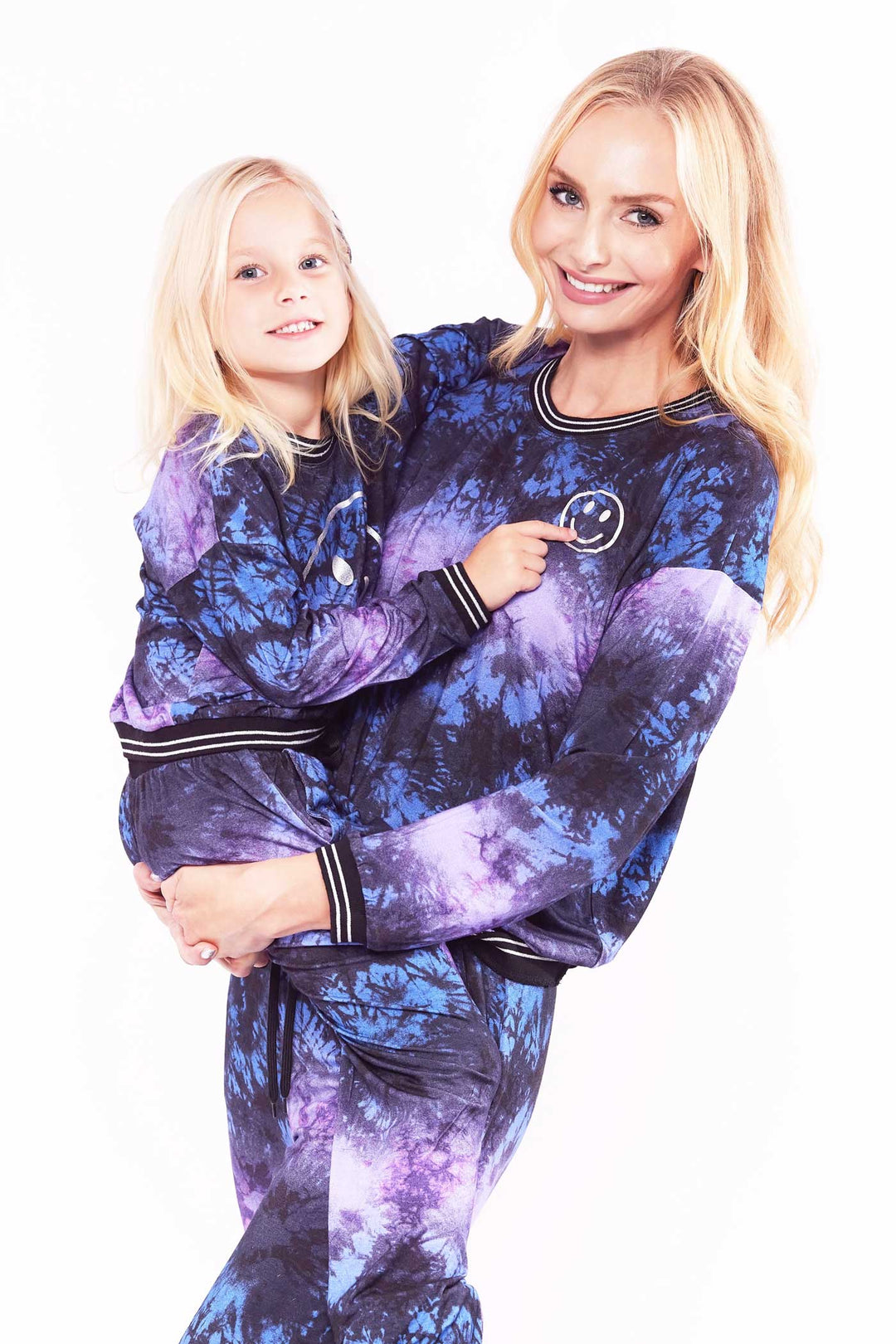 Hannah Banana Little Girl's Silver Hologram Graphic Tie-Dye Set Mommy & Me