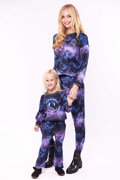 Hannah Banana Little Girl's Silver Hologram Graphic Tie-Dye Set Mommy & Me
