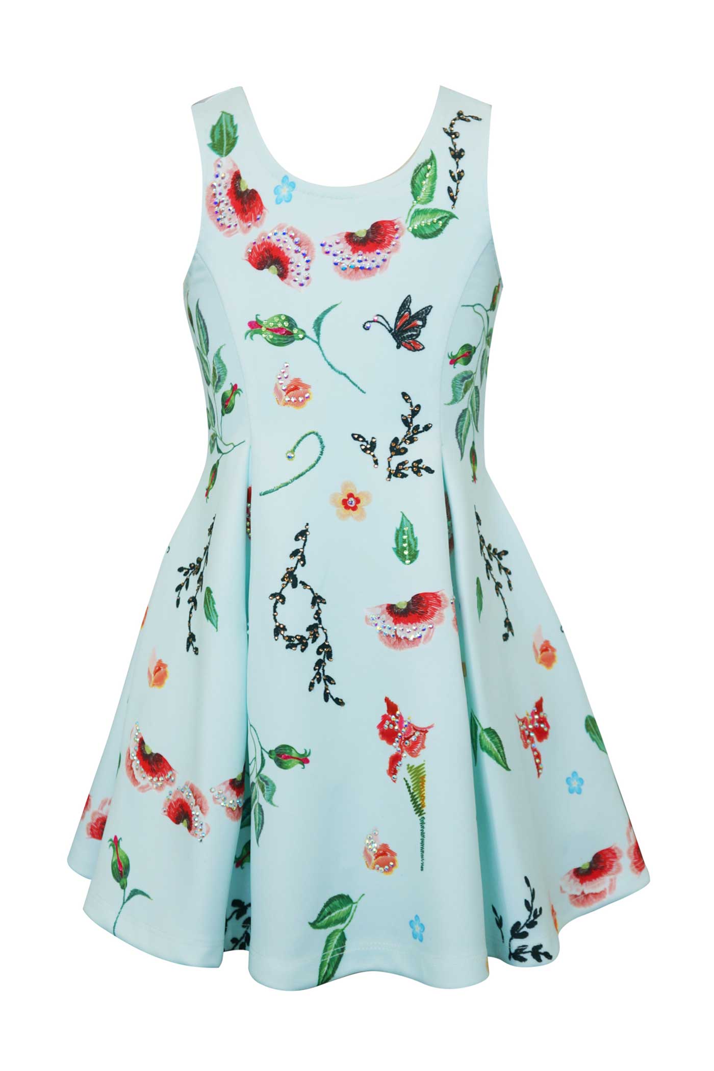 Hannah Banana Toddler Girls Sleeveless Floral Print Skater Dress