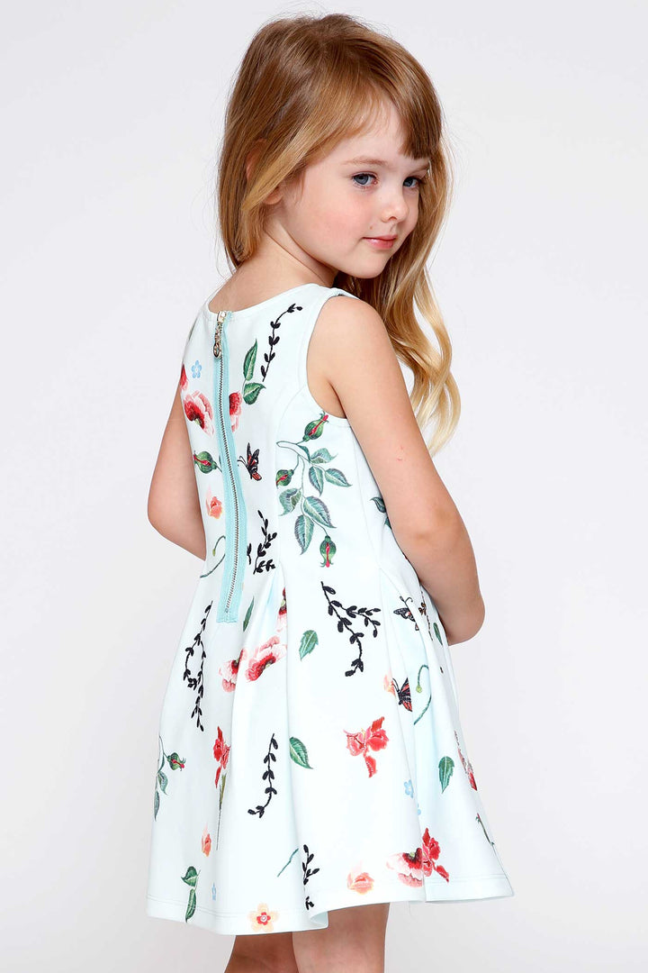 Hannah Banana Toddler Girls Sleeveless Floral Print Skater Dress