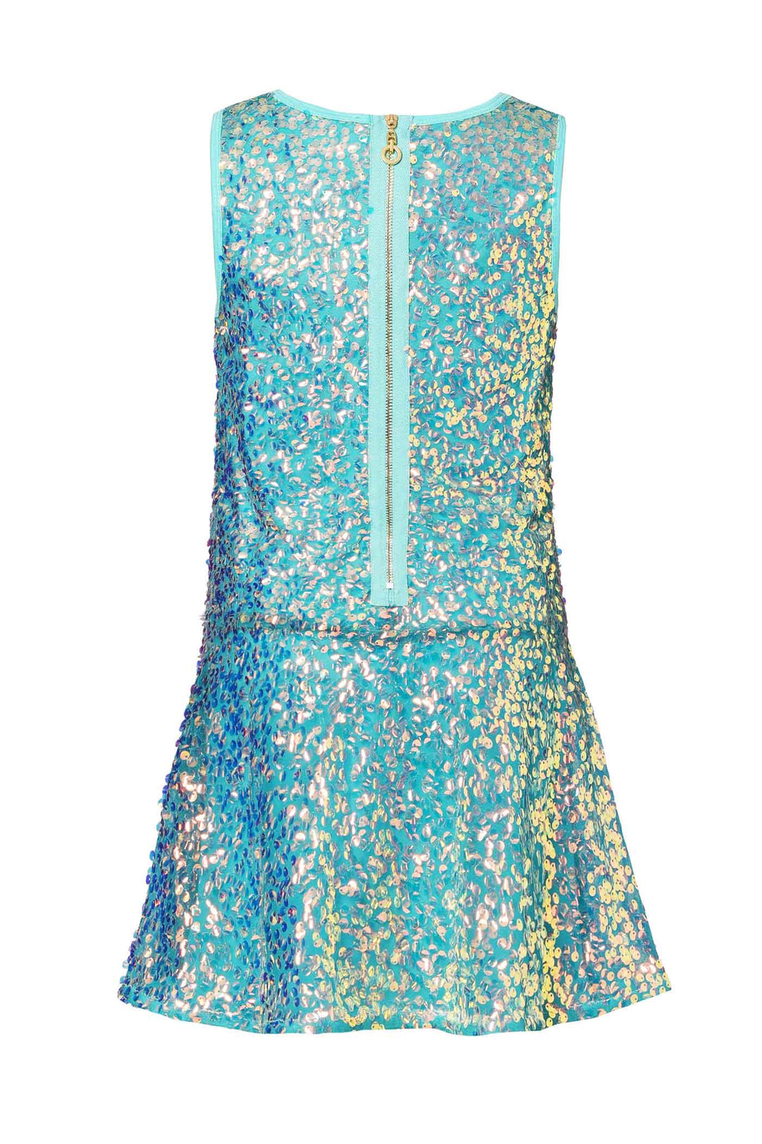 Hannah Banana Girls Holographic Sequin Sleeveless Dress