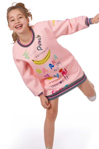 Hannah Banana Girls Playful Sweatshirt Dress