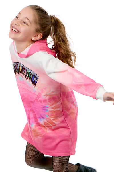 Hannah Banana Girls Tie Dye Hoodie Sweatshirt Dress