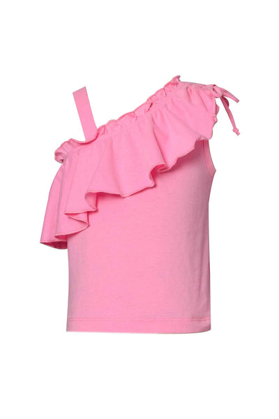 Baby Sara Little Girls Ruffled One Shoulder Knit Top