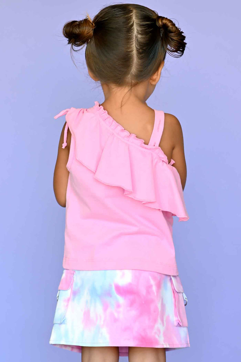 Baby Sara Little Girls Ruffled One Shoulder Knit Top