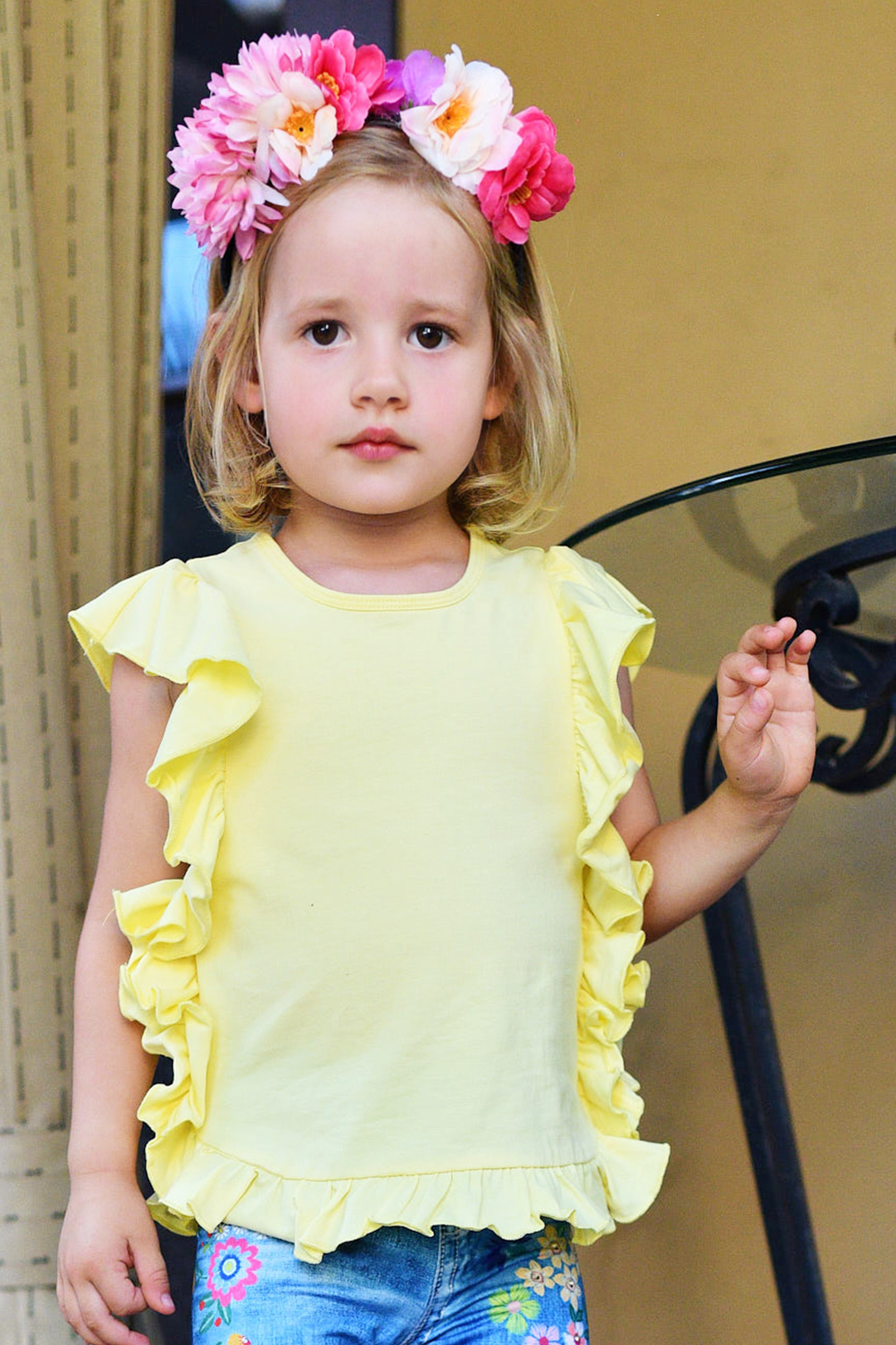 Little Girls Ruffle Detailed Tunic Top