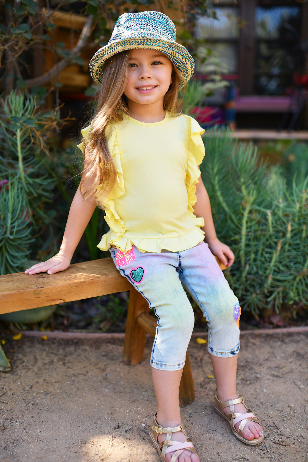 Little Girls Ruffle Detailed Tunic Top