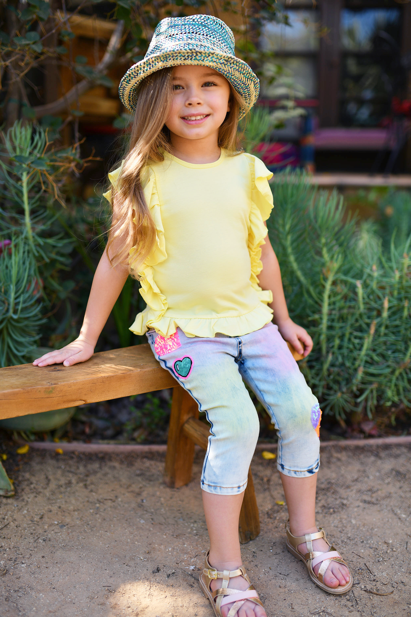 Little Girls Ruffle Detailed Tunic Top