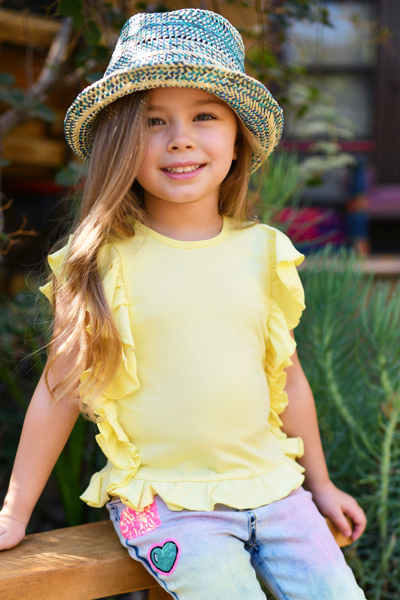Little Girls Ruffle Detailed Tunic Top