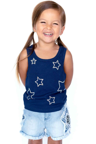 Baby Sara Little Girls Rhinestone Star Tank Top