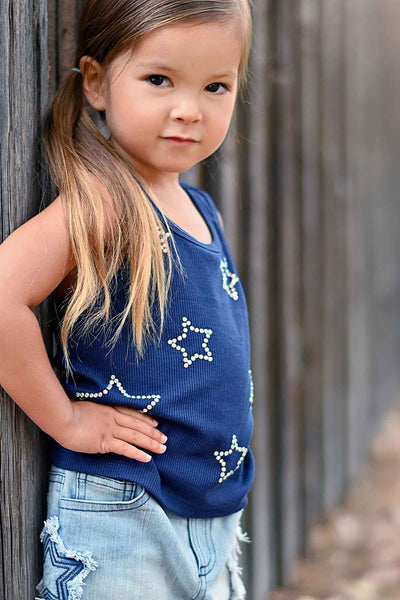 Baby Sara Little Girls Rhinestone Star Tank Top